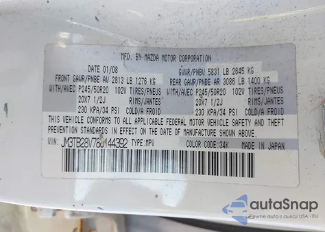 2008 Mazda Cx-9 Grand Touring from USA, damaged, VIN JM3TB28V780144392